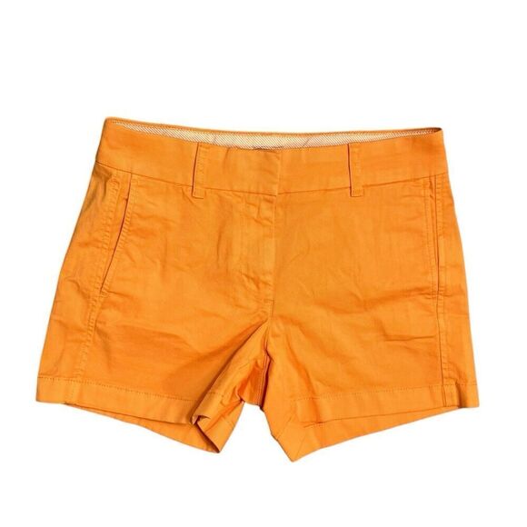J Crew Shorts Womens 0 Orange 4” Stretch Chino H5806 Classic Bright Colorful - Picture 1 of 10